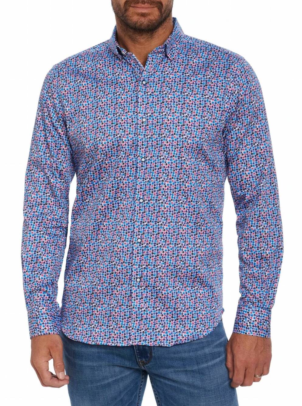 NEW ROBERT GRAHAM north haven longsleeve woven shirt in multi